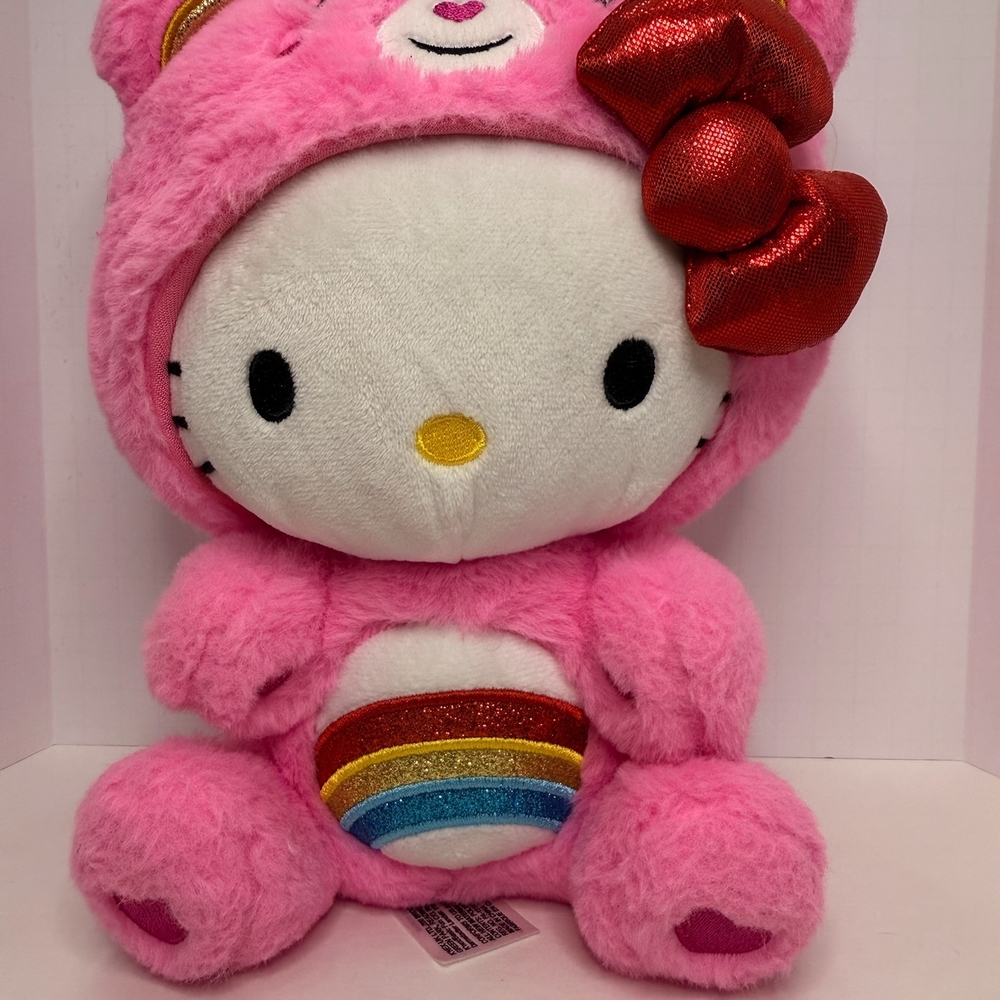 Hello Kitty Pink Plush Toy with Rainbow